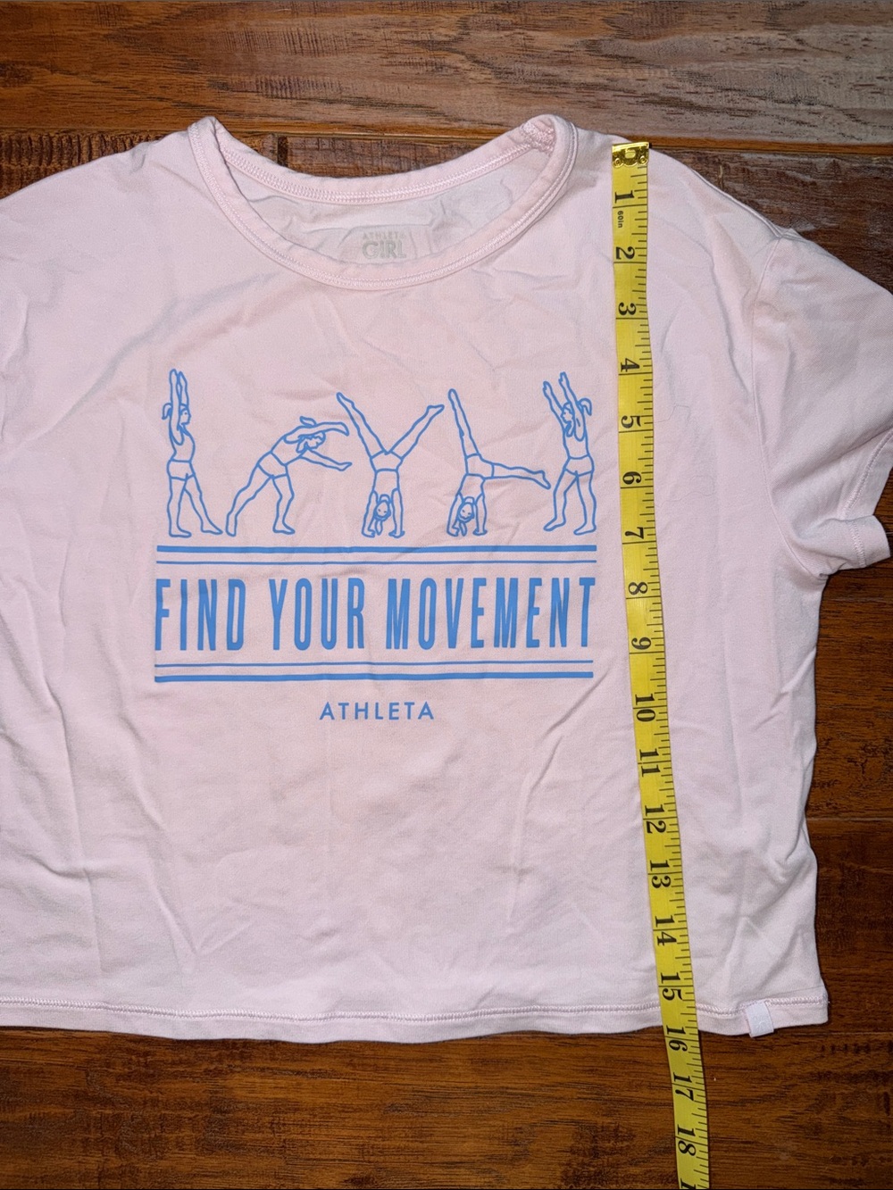 Athleta Girl Right Moves Relaxed Graphic Gymnastics Tee with Blue Print, 8-10 - Picture 3 of 4